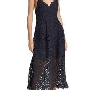 Astr Midnight Lace Midi Dress